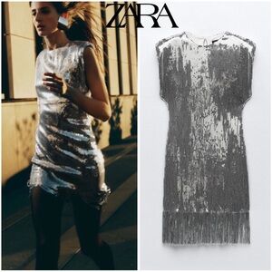 ZARA FRINGED SEQUIN MINI DRESS BLOGGERES FAVORITE